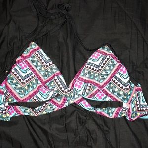 Neon patterned bikini top!